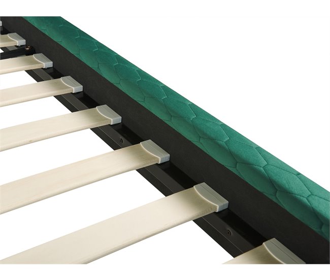 Beliani Cama con somier Terciopelo BAYONNE 191x212 Verde