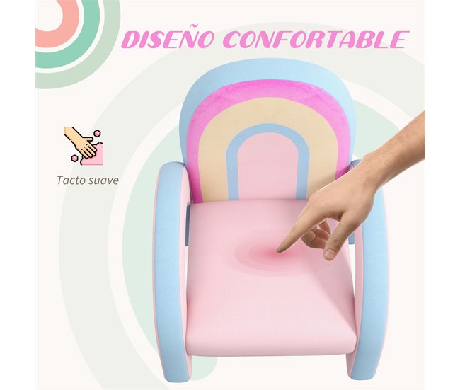 Sillón Infantil Tablero Multicapa, MDF, Espuma, Poliéster ZONEKIZ Rosa