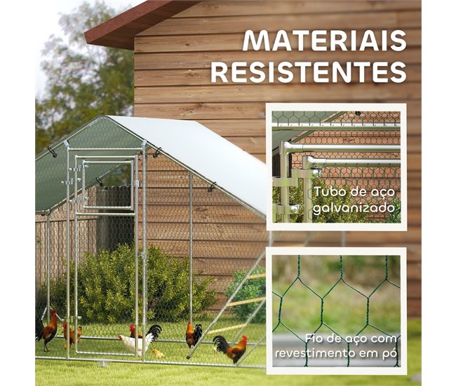 Gallinero para Exterior PawHut Gris