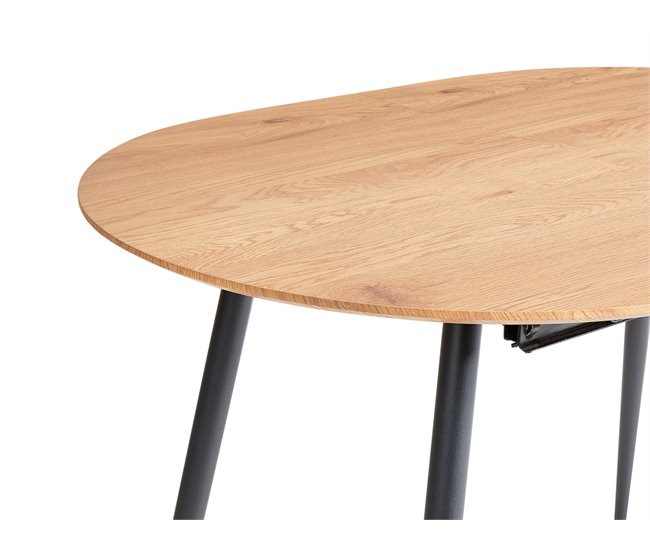 Beliani Mesa de comedor extensible CLAVET Marron Claro