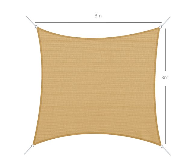 Toldo Vela Cuadrado PE Outsunny 300x300 Marron