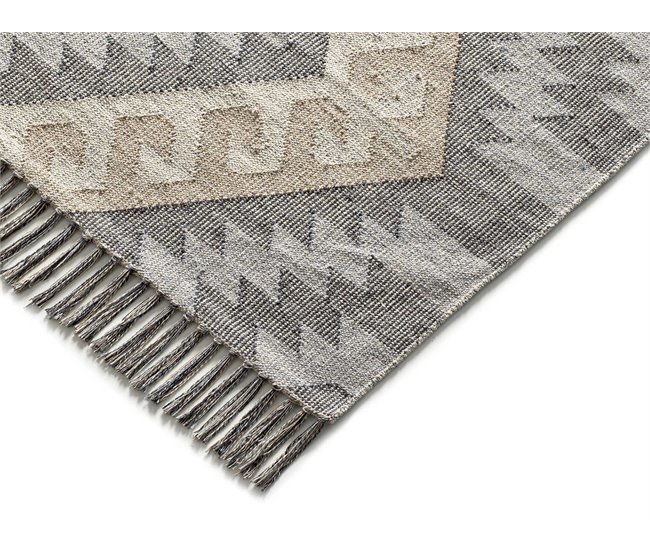 Alfombra étnica kilim con flecos CHANDIA - ATTICGO 160x230 Azul