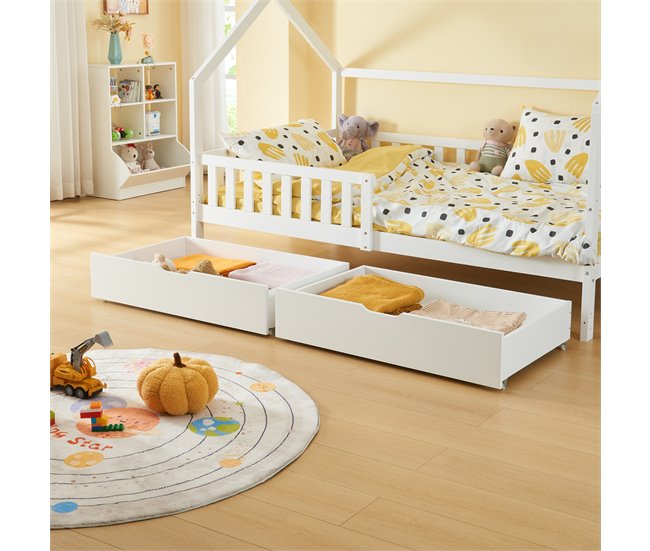 Set de 2 cajones debajo de la cama Ydre con ruedas 