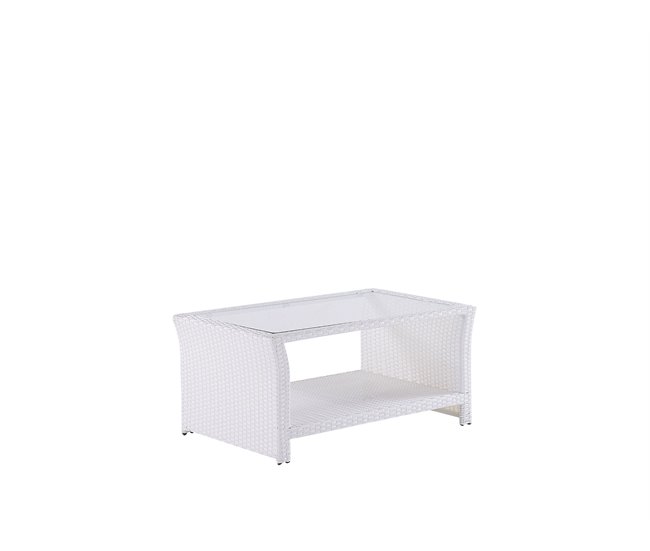 Beliani Conjunto de jardín Ratán sintético MARINO Blanco