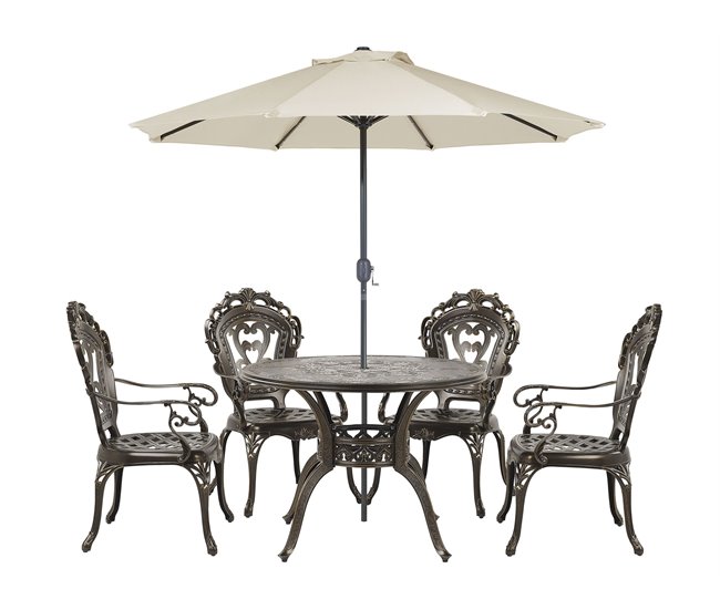 Beliani Conjunto de comedor SAPRI Marron