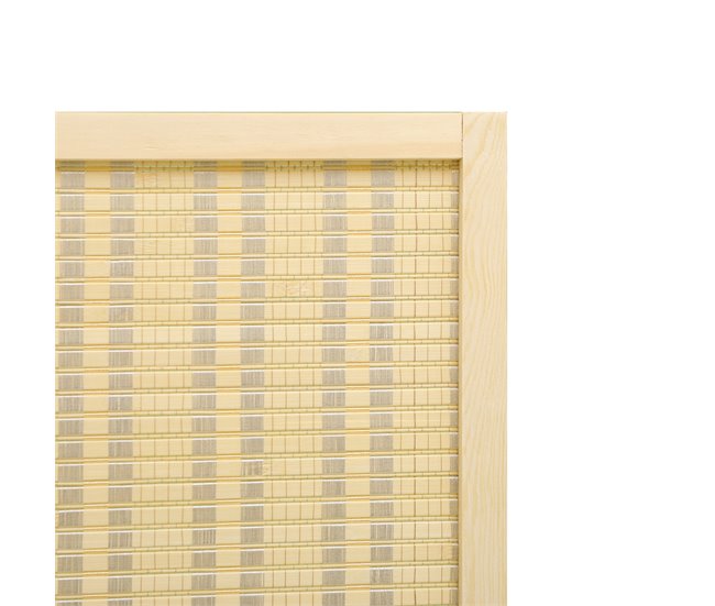 Biombo Separador Bambú, Algodón, Madera de Pino HOMCOM Marron