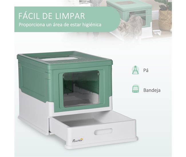 Arenero para Gatos PP PawHut, mascotas - accesorios para gatos Verde