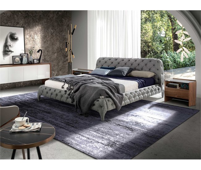 ANGEL CERDA Mesita de noche nogal con tapa de cristal templado Nogal