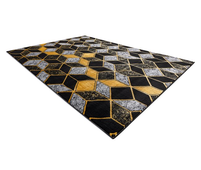 Alfombra GLOSS moderno 400B 86 elegante glamour art deco 3D 280x370 Negro