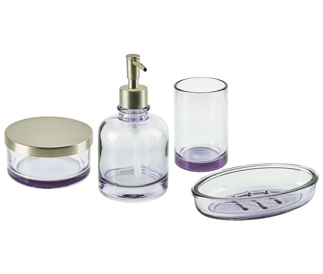 Beliani Conjunto de accesorios de baño TELMA Lavanda