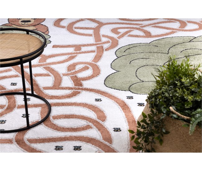 Alfombra FUN Honey para niños oso abejas 240x330 Blanco
