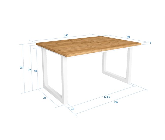 Mesa de Comedor Natural 140x90 Marron