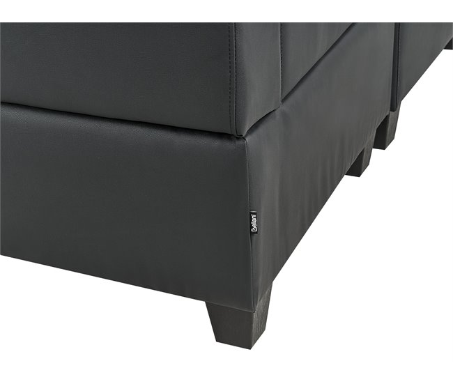 Beliani Módulo esquinero Piel sintética UNSTAD Negro