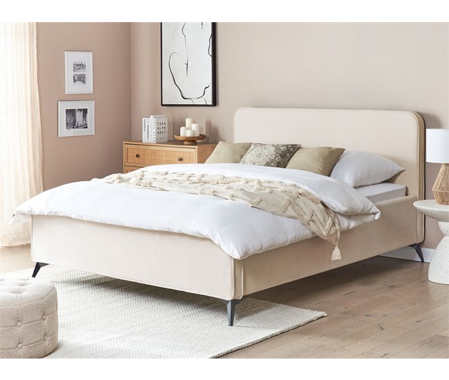 Beliani Cama Pana VALOGNES 172x220 Beige