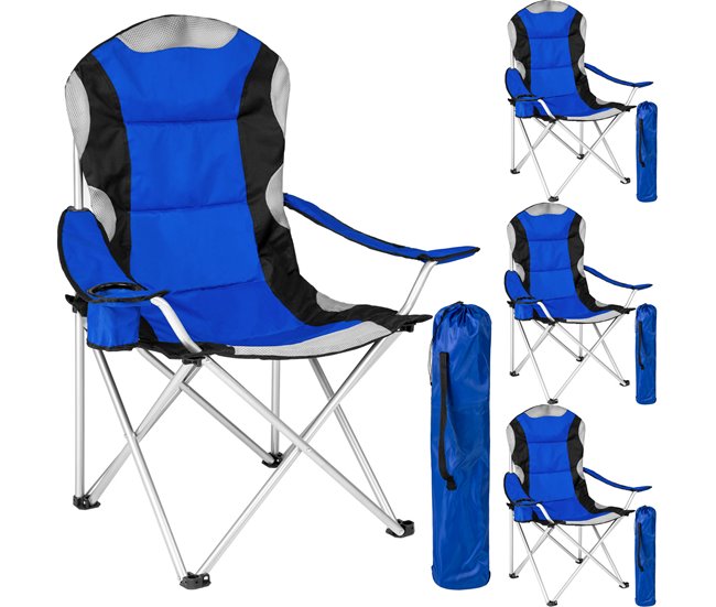 4 sillas de camping Azul