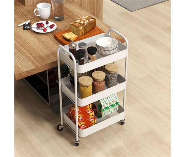 Carrito de Cocina Acero HOMCOM, hogar - cocina Blanco