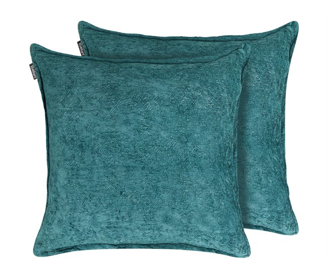 Beliani Cojín decorativo VERPIS Azul/ Verde