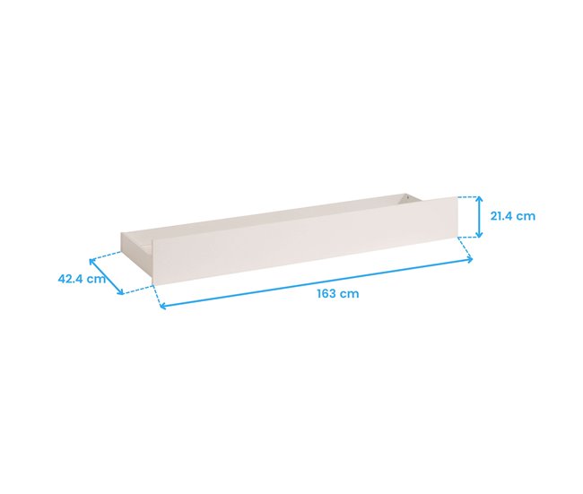 Cajón Inferior para Litera Mouse Estilo Nórdico Blanco