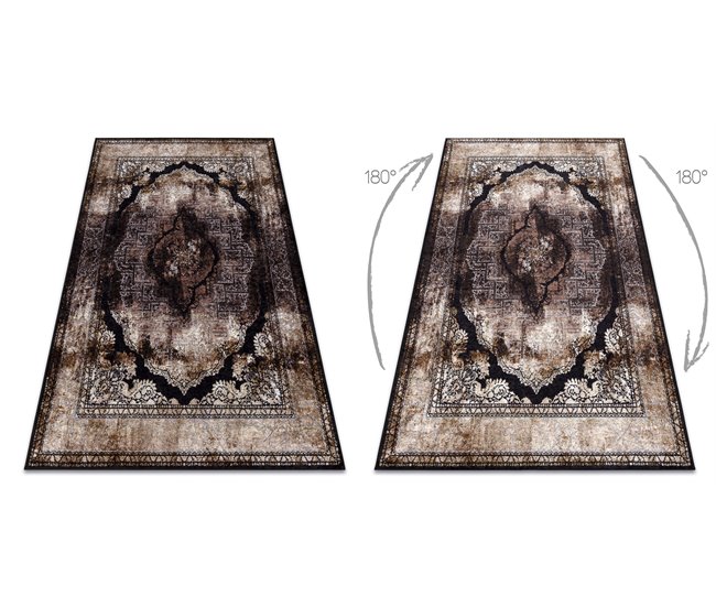 Alfombra lavable MIRO 51664.805 Rosetón marco 120x170 Marron