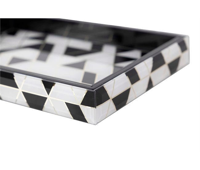 Bandeja Cristal Impresion Foil Blanco