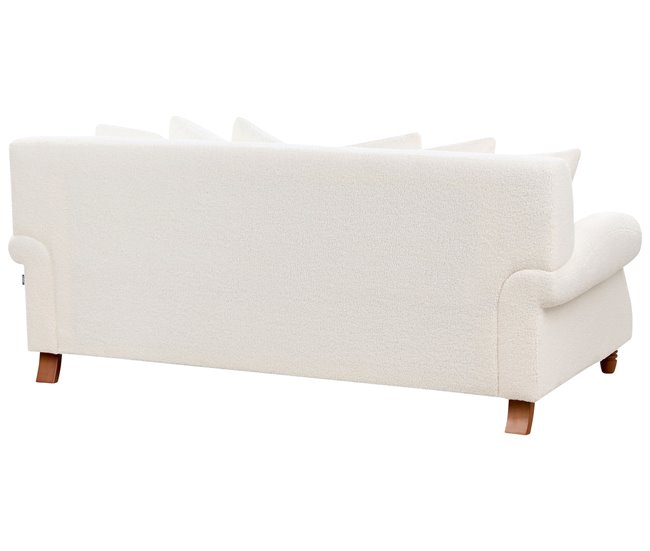 Beliani Sofá de 2 plazas Bouclé EIKE Crema