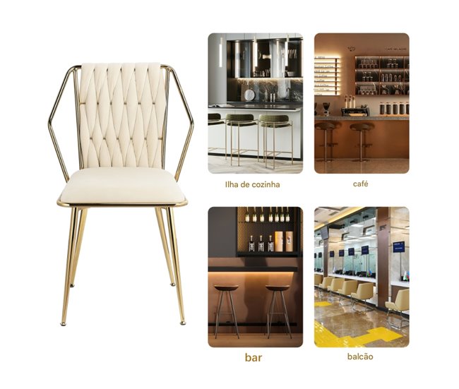 2 piezas, silla de comedor, silla de cocina, silla de salón Crema