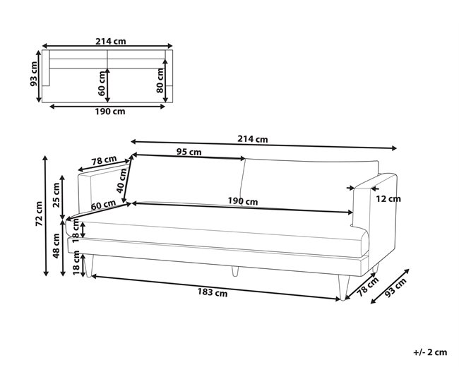 Beliani Sofá de 3 plazas Poliéster JARPEN Beige
