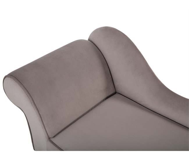 Beliani Chaise longue izquierdo Terciopelo BIARRITZ Azul Marino