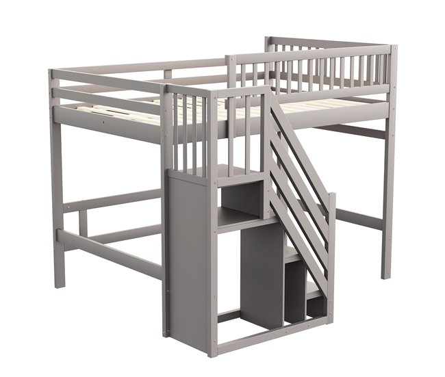 Cama alta para niños 192x205 Gris