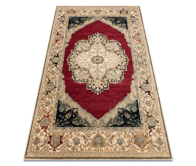 Alfombra de lana POLONIA Palazzo Rosetón 170x235 Rojo