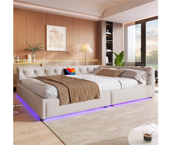 Camas de matrimonio 153x213 Beige