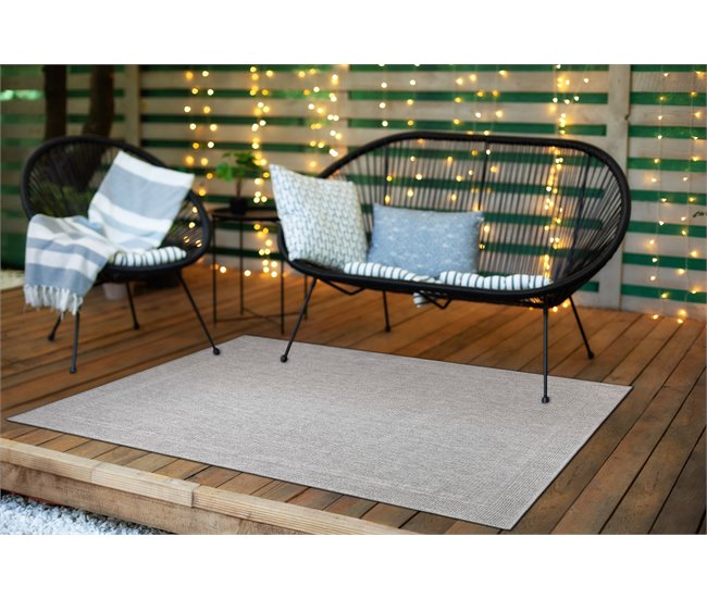 Alfombra MIMO 5979 sisal exterior marco 180x270 Gris