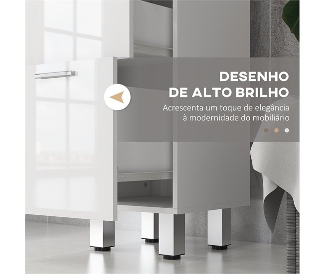 Mueble Auxiliar Baño Melamina de Madera kleankin, hogar - baño Blanco