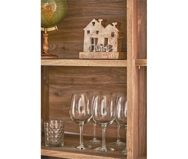 Vitrina doble 2 puertas y 1 cajón INDUSTRY Gris/ Madera