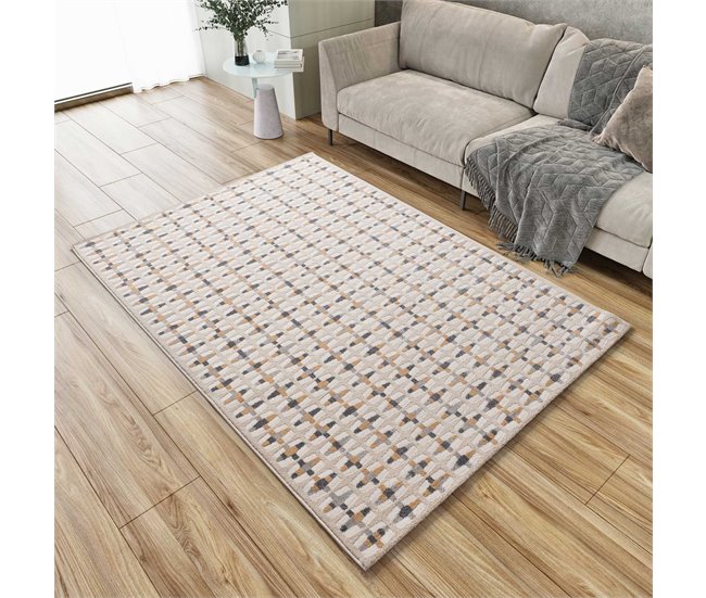 Alfombra geométrica con relieve BARESA - ATTICGO 80x150 Multicolor