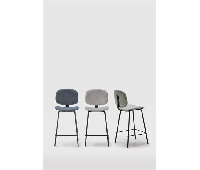 Taburete Alto DECO. Fijo. Pana Gris