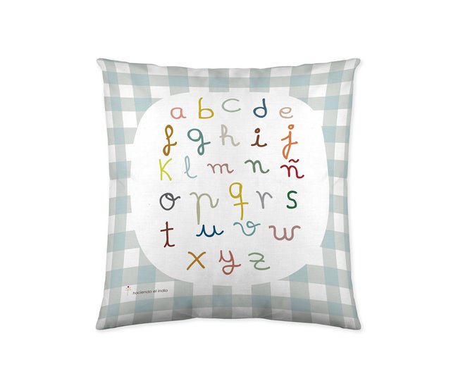 FUNDA DE COJIN VACIO ABCD Azul