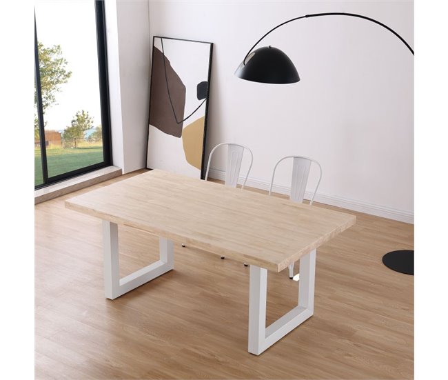Mesa de comedor Loft 180 80x80 Blanco