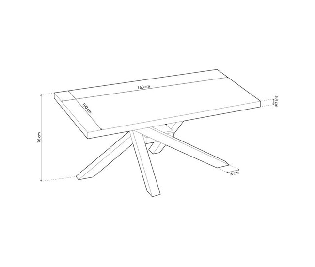 Mesa de comedor Xena 160 100x160 Blanco