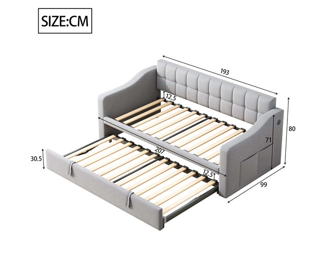 Camas nido 99x207 Gris