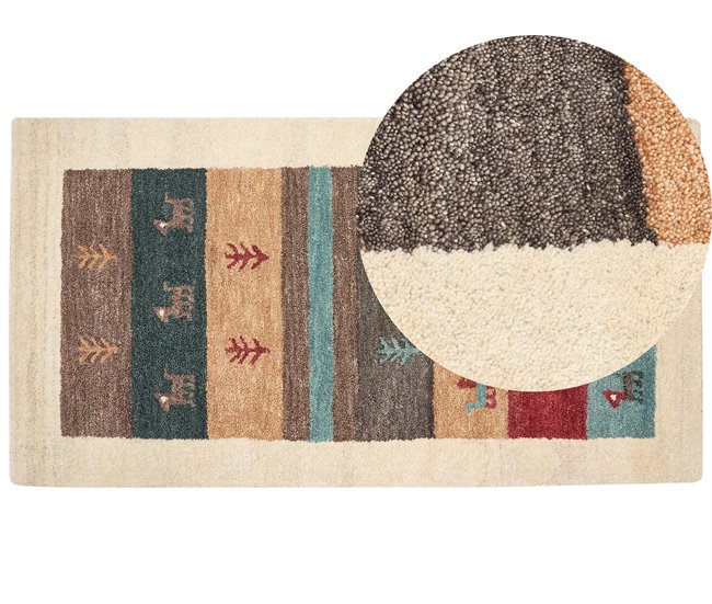 Beliani Alfombra de pelo corto SARILAR 80x150 Multicolor