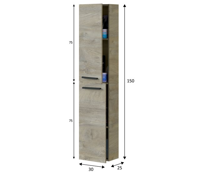 Armario baño Alise 2 puertas, Alaska, 150 cm Madera