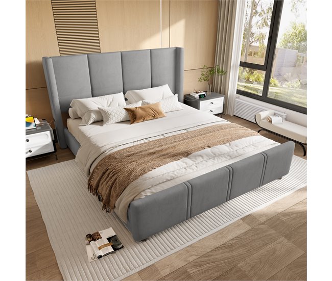 Camas de matrimonio 175x212 Gris