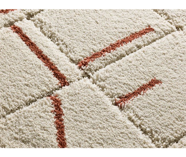 Alfombra shaggy geométrica con relieve BRENDA - ATTICGO 80x150 Cobre