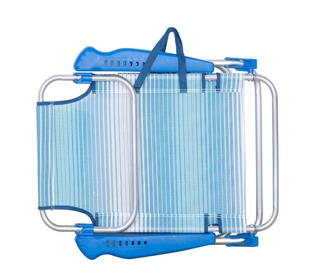 Aktive Pack de 2 sillas de playa plegables y reclinables Blanco/ Azul