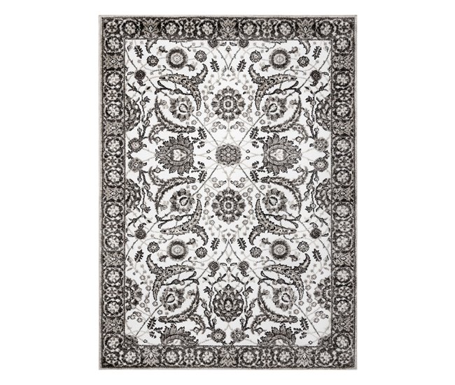 Alfombra MATEO 8037/944 Moderna marco flores estructural 160x220 Gris