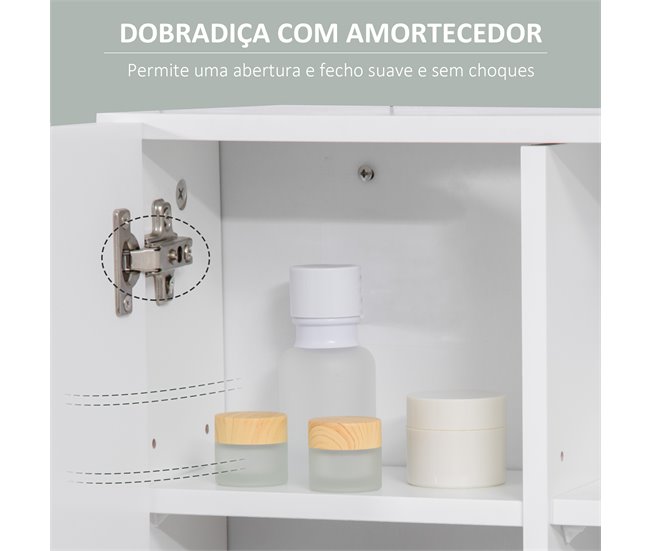 Armario con Espejo MDF, Vidrio kleankin, hogar - baño 54 Blanco