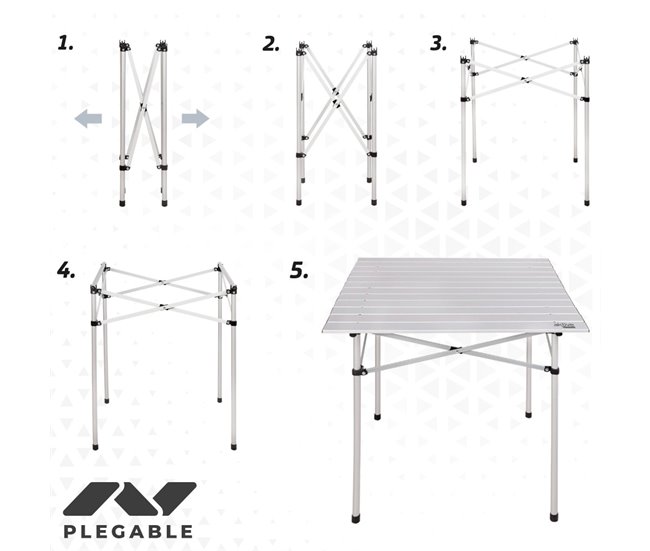 Mesa camping plegable de aluminio Aktive Camping Gris