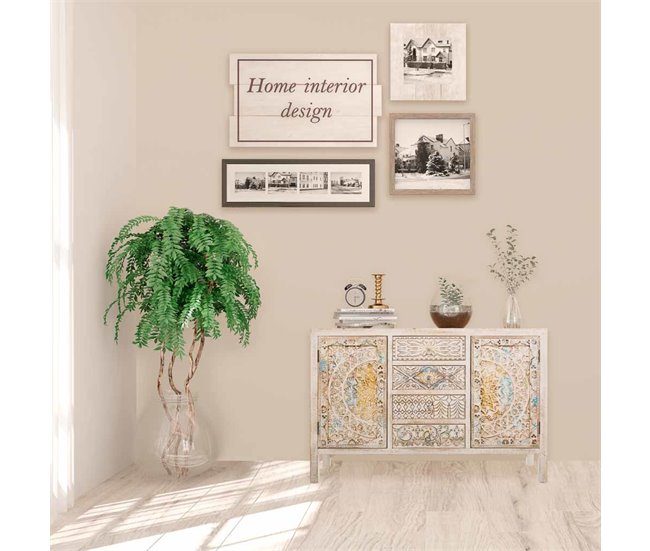 Aparador de madera tallada Azul