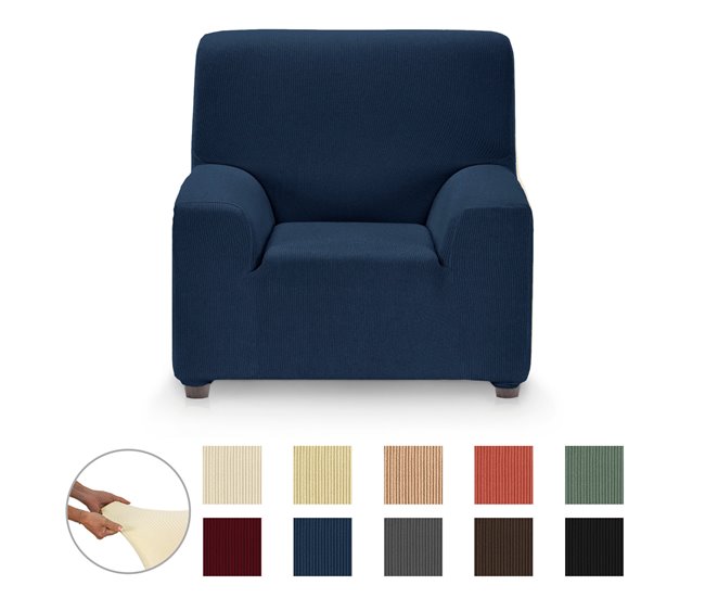 Vipalia Funda de Sofá Elástica Adaptable. Modelo Rustica. Azul